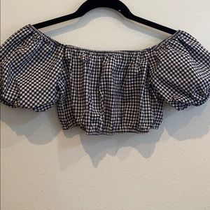 Plaid cropped top
